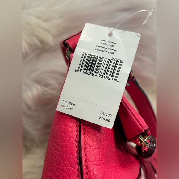KATE SPADE Leather Southport Avenue Zinnia Hot Pink Pebbled Leather NWT - Picture 8 of 16